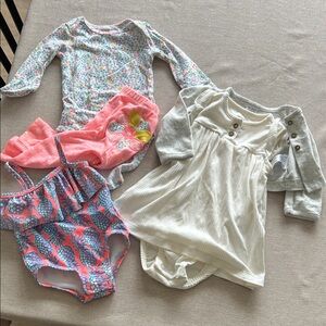 Floral and Cream Kids One Piece Set